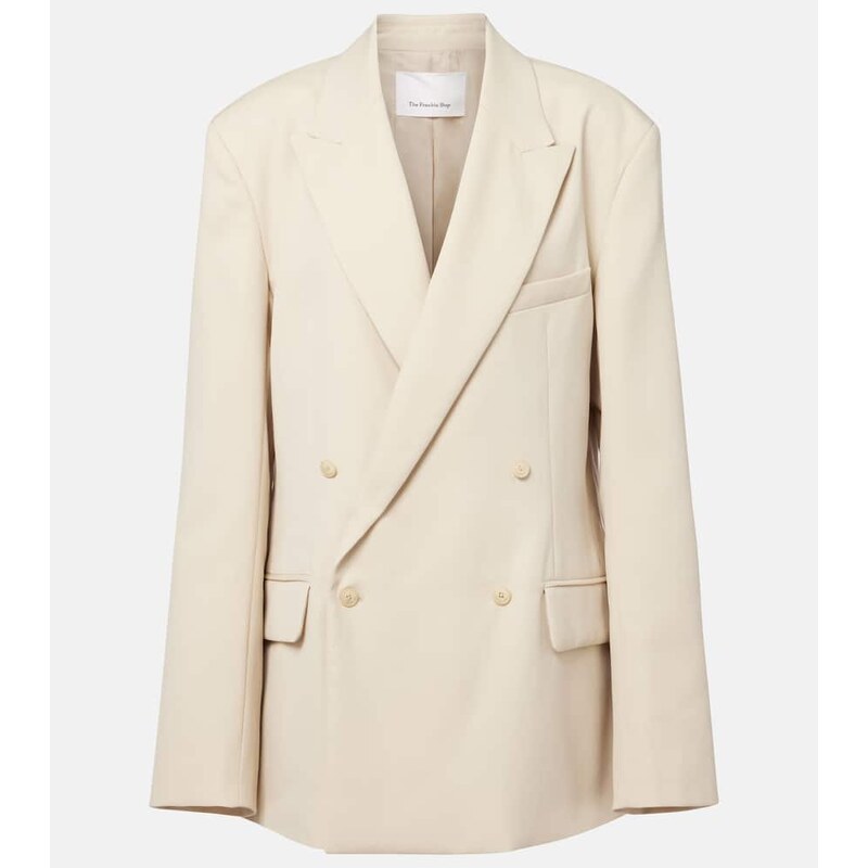 The Frankie Shop Newark double-breasted cotton blazer