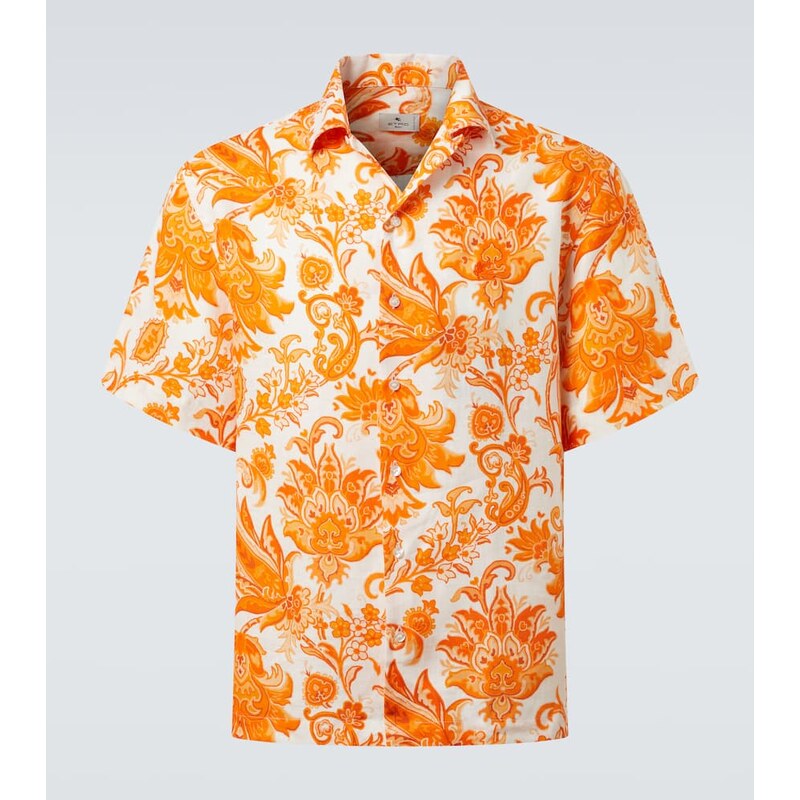 Etro Paisley linen bowling shirt