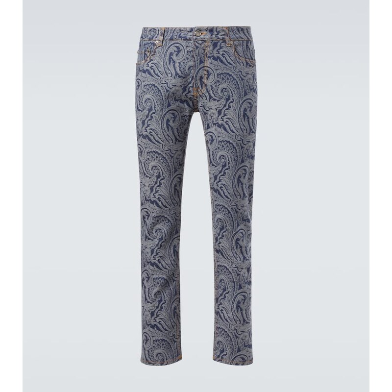Etro Roma paisley slim jeans