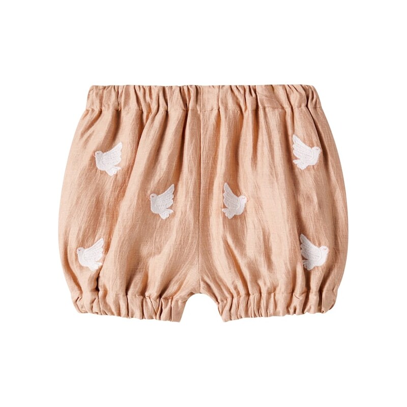 Donsje Baby Merin embroidered hemp-blend bloomers