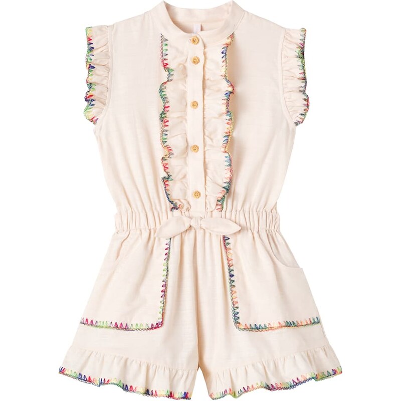 Zimmermann Kids Lucky embroidered cotton playsuit