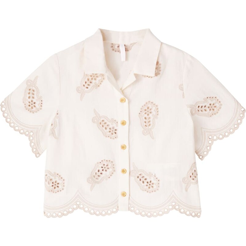 Zimmermann Kids Rhiannon broderie anglaise cotton shirt