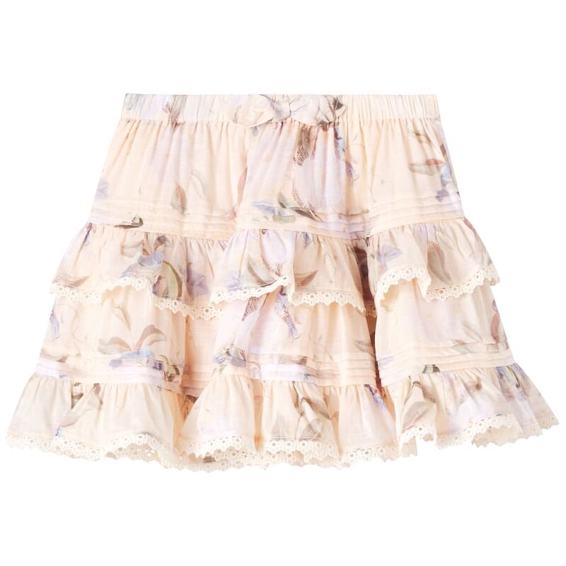Zimmermann Kids Cascadian floral tiered cotton skirt