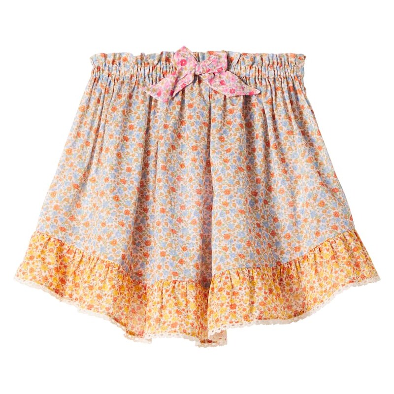 Zimmermann Kids Lucky floral lace-trimmed cotton skirt