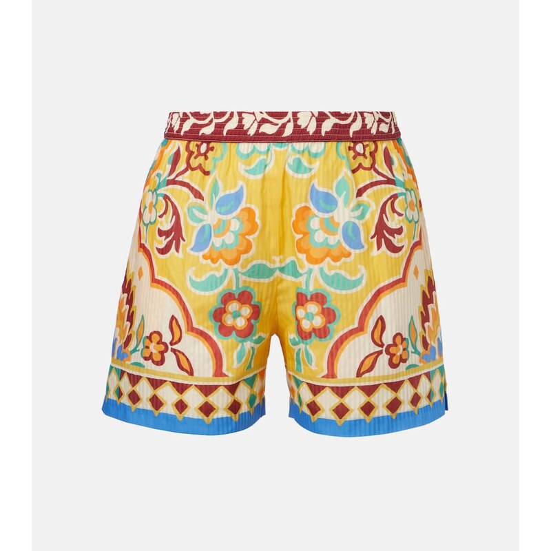 Etro Printed cotton and silk shorts