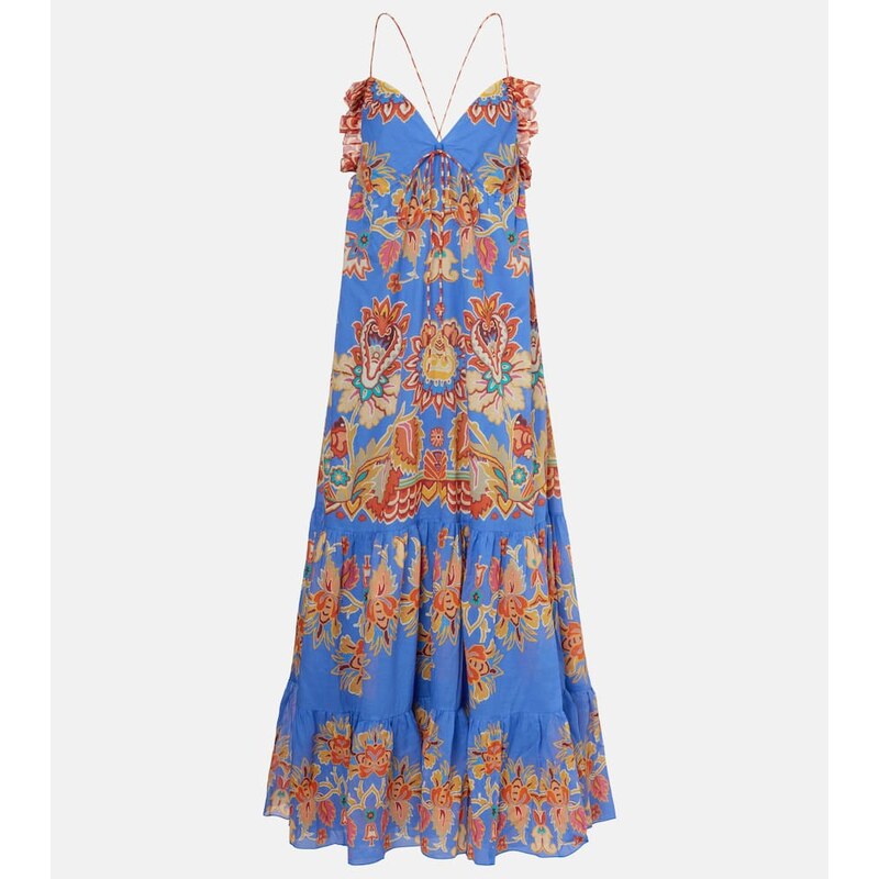 Etro Printed open-back cotton voile maxi dress
