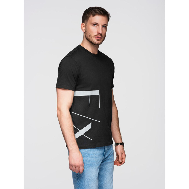 Ombre Mens cotton jersey T-shirt with large side lettering -