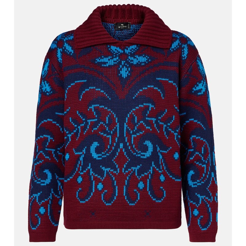 Etro Paisley wool jacquard polo sweater