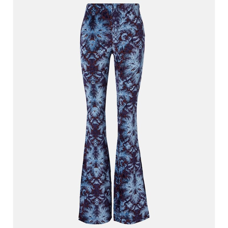 Etro Printed crÃªpe high-rise flared pants