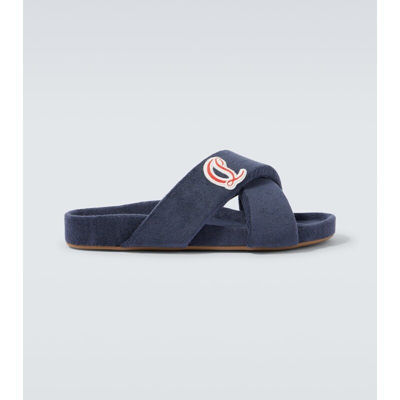 Christian Louboutin Bizzu embroidered logo slides