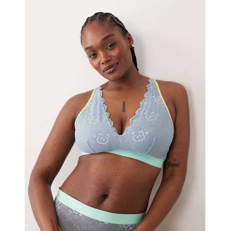 Lemonade Dolls Fuller Bust Trilogy lace bralette in denim blue 113286269