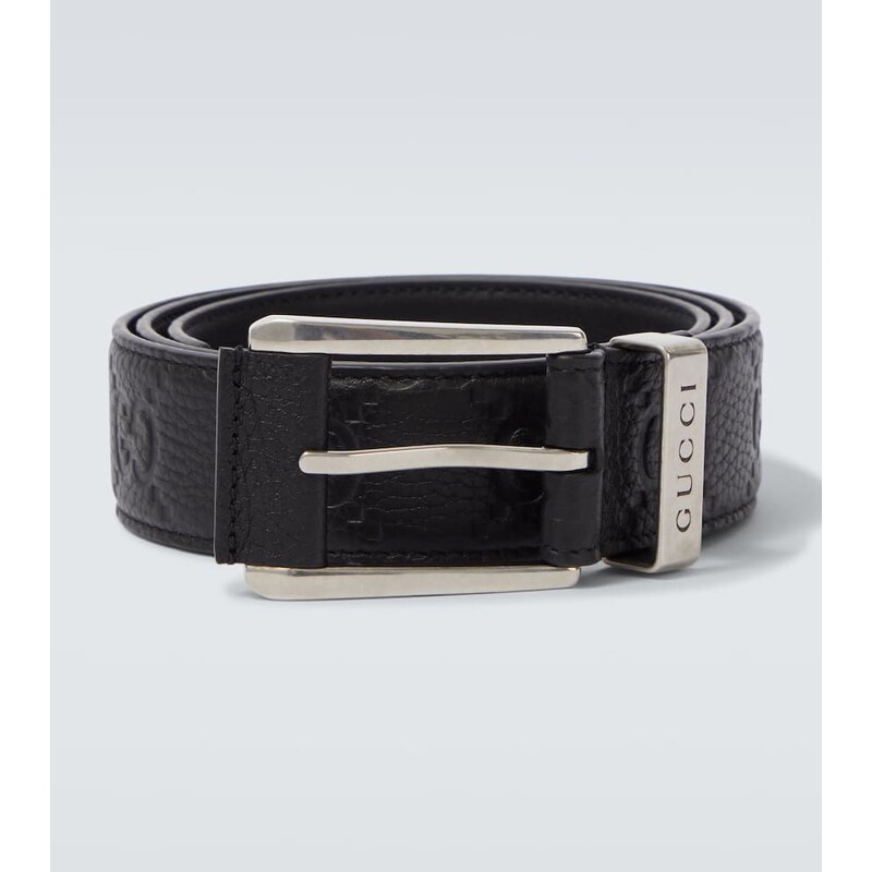 Gucci GG debossed leather belt