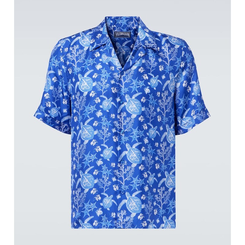 Vilebrequin Charli printed silk bowling shirt