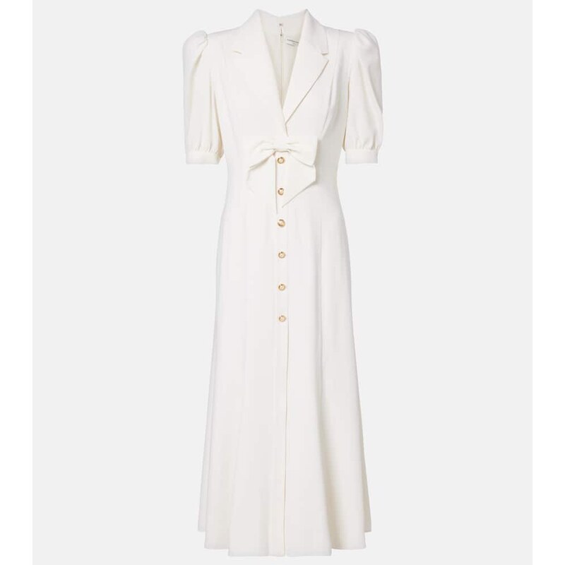 Alessandra Rich Wool-blend crÃªpe midi dress