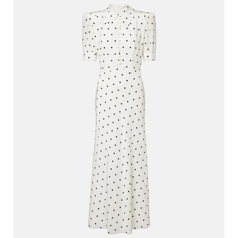 Alessandra Rich Polka-dot silk midi dress