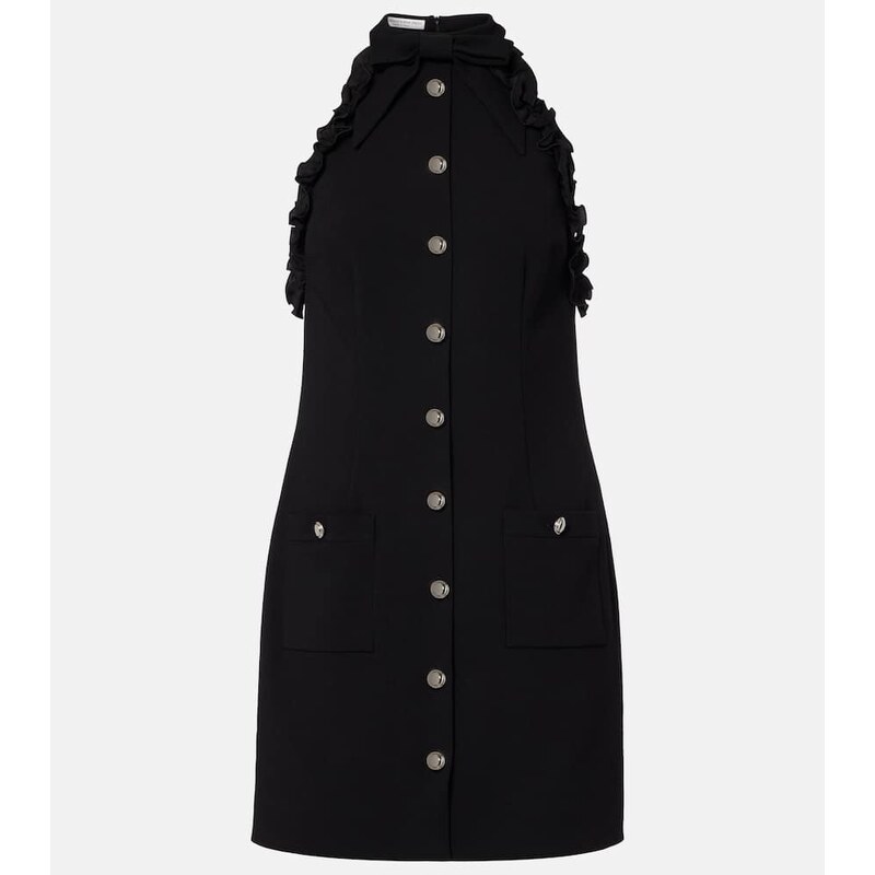 Alessandra Rich Bow-detail wool-blend crÃªpe minidress