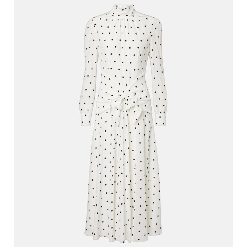 Alessandra Rich Polka-dot silk midi dress