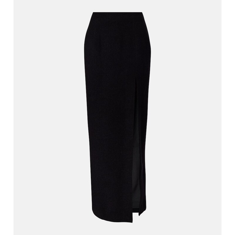 Alessandra Rich Wool-blend twill bouclÃ maxi skirt