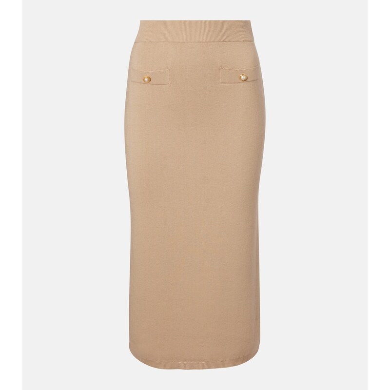 Alessandra Rich Cotton and cashmere pencil skirt
