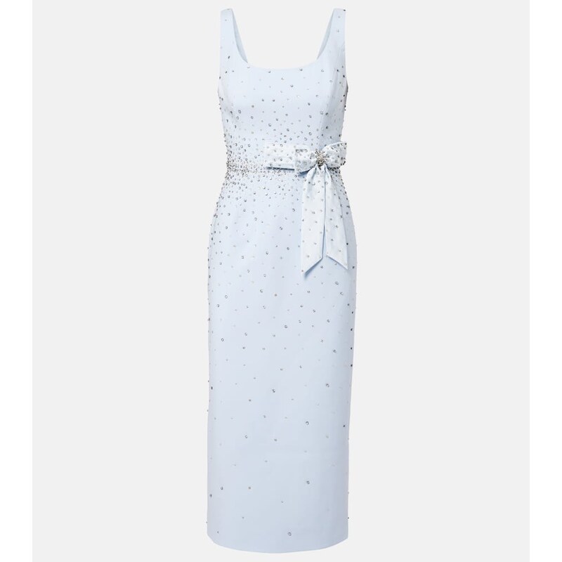 Carolina Herrera Bow-detail crystal-embellished midi dress
