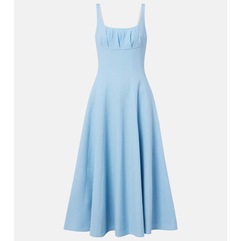 Emilia Wickstead Collins pleated wool crÃªpe midi dress