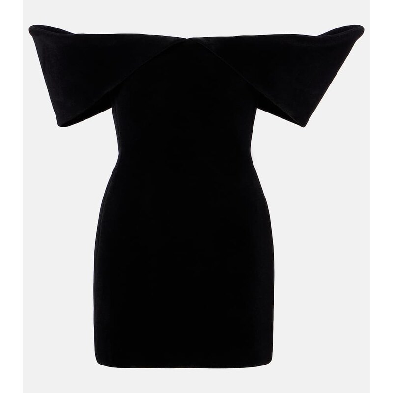 David Koma Off-shoulder velvet minidress