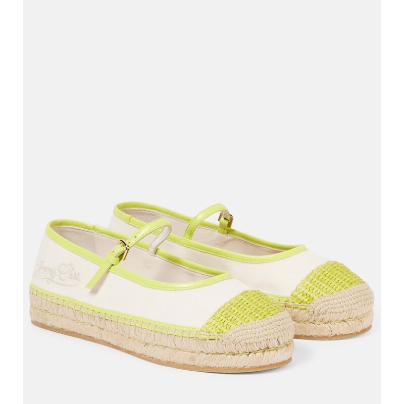 Jimmy Choo Aciel leather-trimmed canvas espadrilles