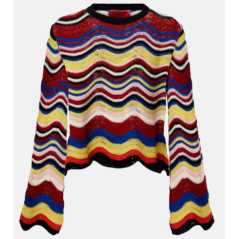 La DoubleJ Chevron crochet cotton top