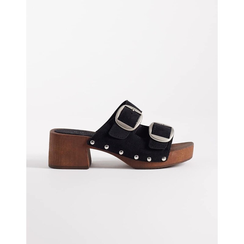 Glamorous clogs in black suedette 115517031