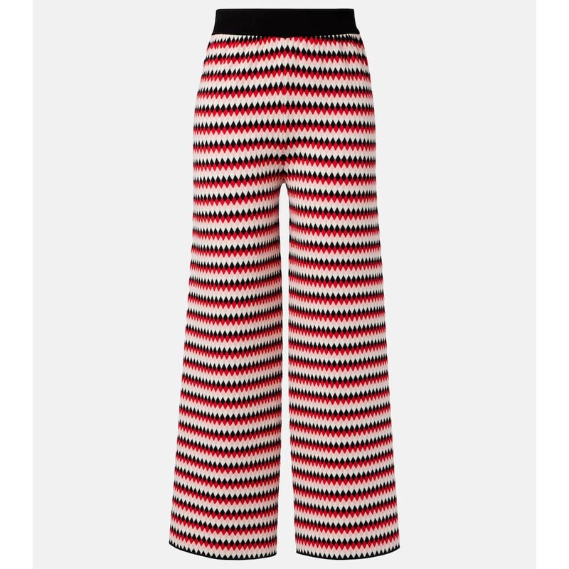 La DoubleJ Checkers knitted wide-leg pants