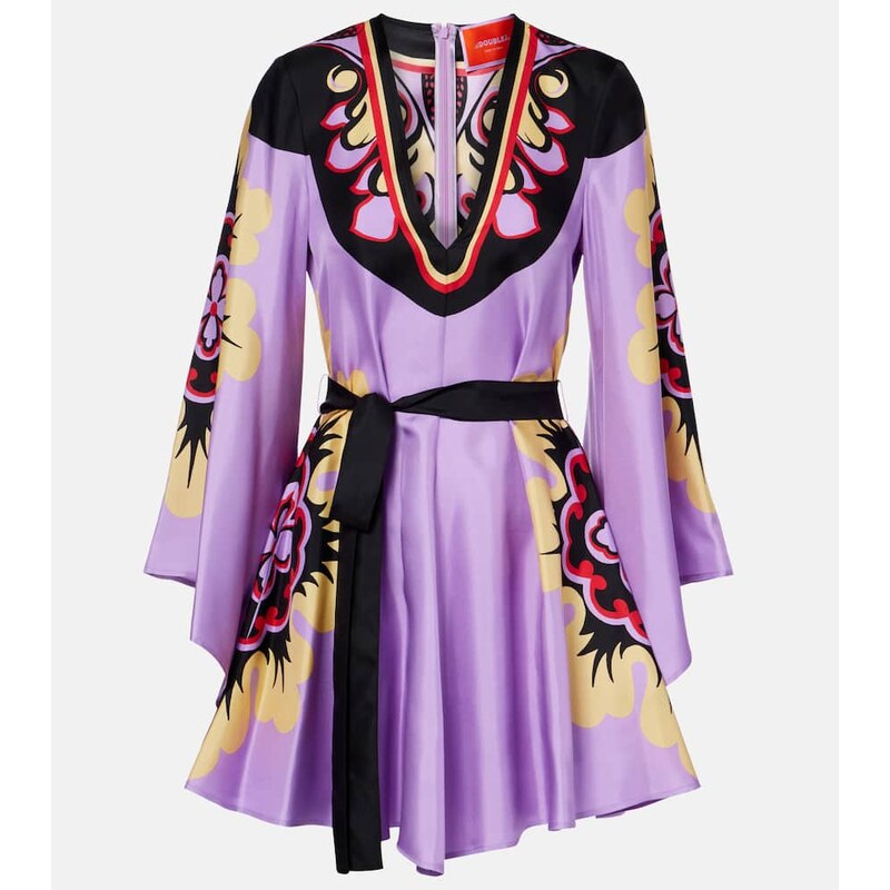La DoubleJ Magnifico PlacÃe silk twill minidress