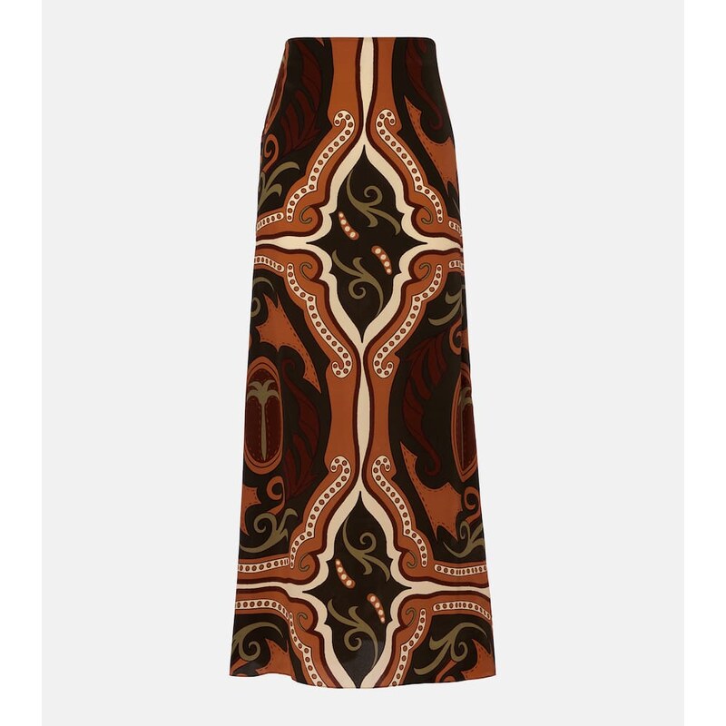 Johanna Ortiz Printed silk maxi skirt