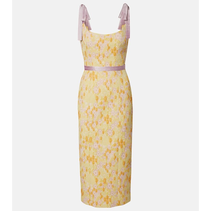 Markarian Acacia embroidered brocade corset dress
