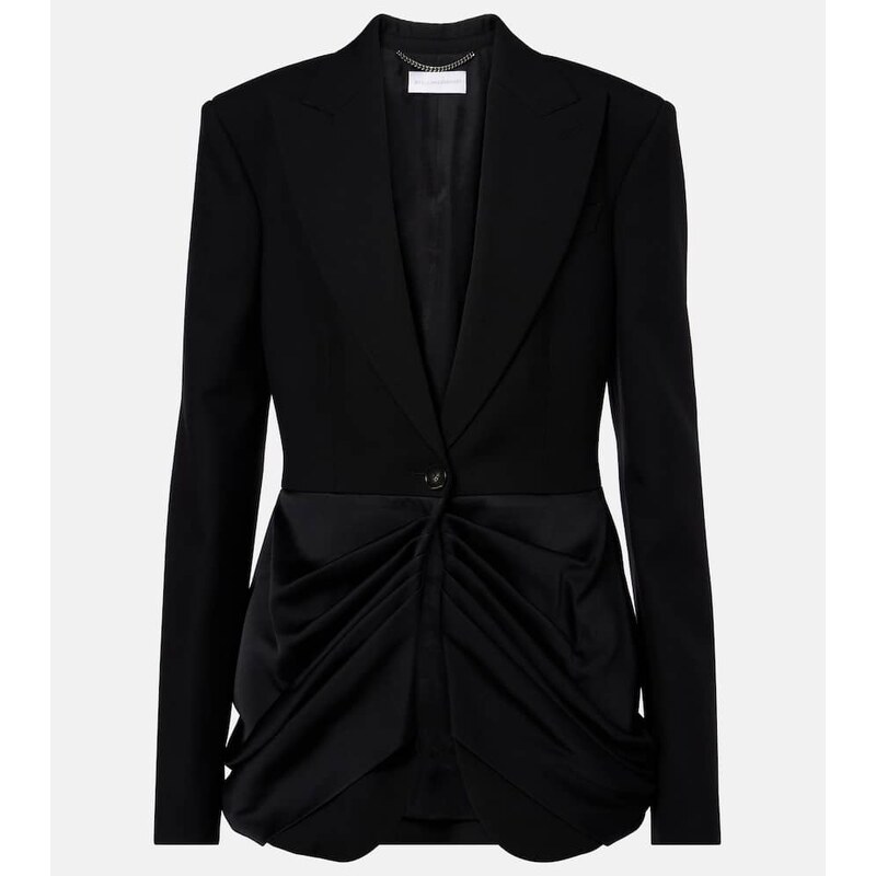 Stella McCartney Draped satin-trimmed wool blazer