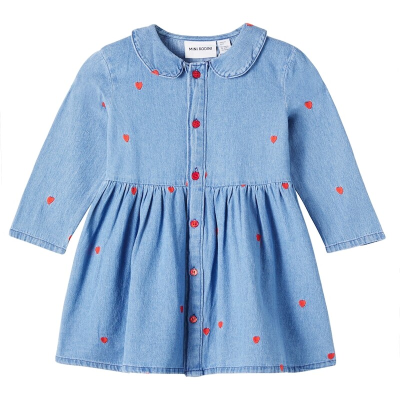 Mini Rodini Embroidered denim shirt dress