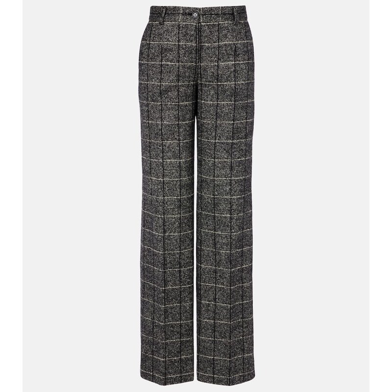 Dolce&Gabbana High-rise wool-blend wide-leg pants