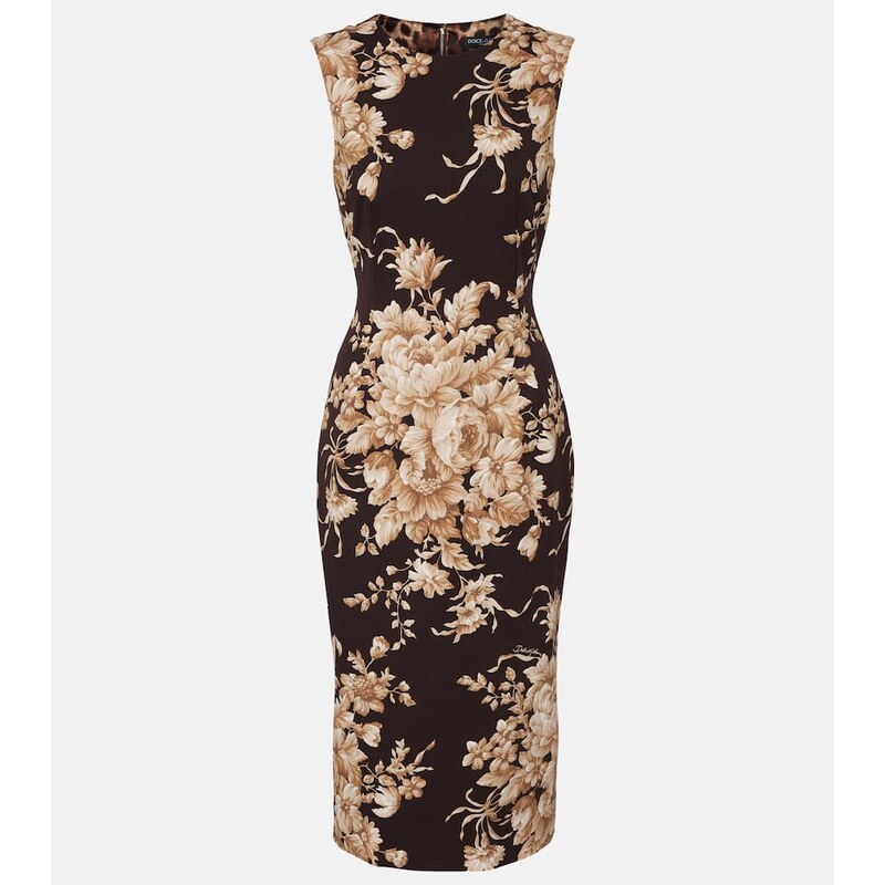 Dolce&Gabbana Floral silk-blend charmeuse midi dress