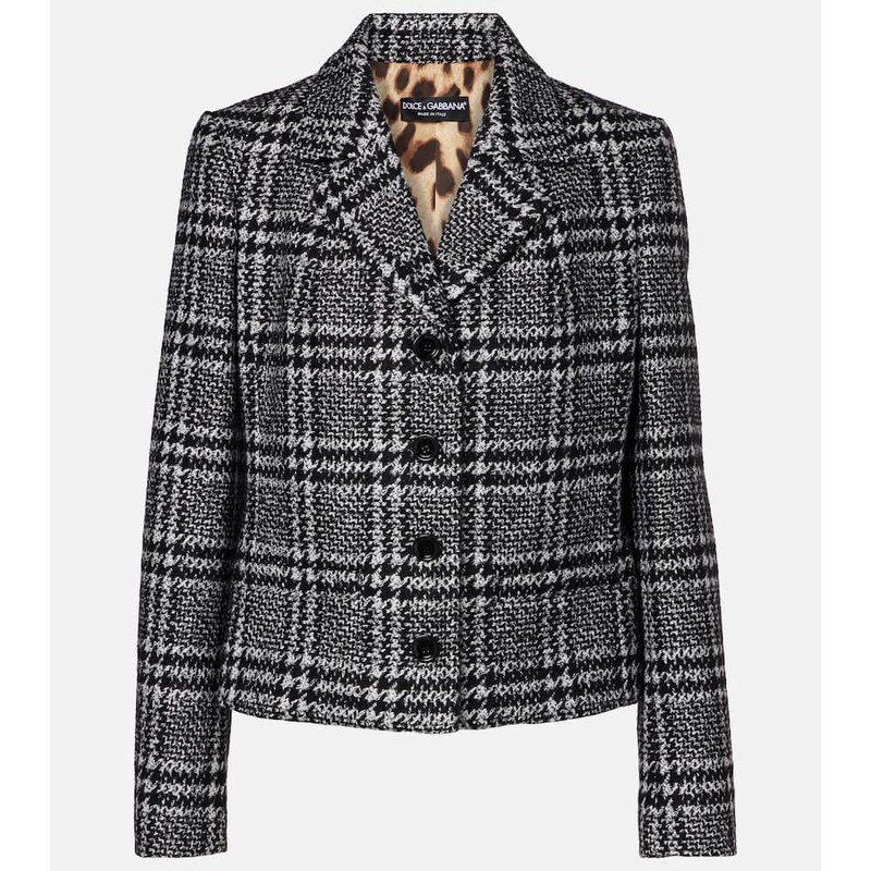 Dolce&Gabbana Checked wool, silk, and llama-blend jacket
