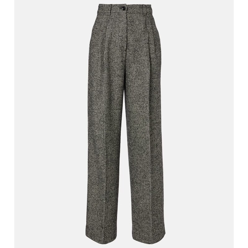 Dolce&Gabbana Pleated wool-blend wide-leg pants