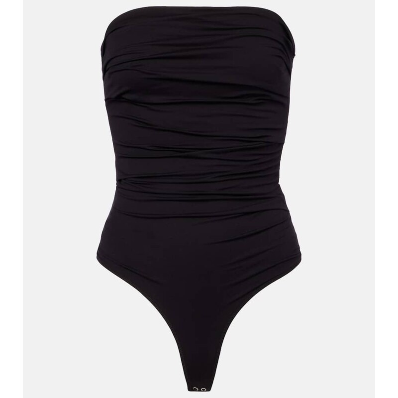 Agolde Gwyneth ruched open-back bodysuit