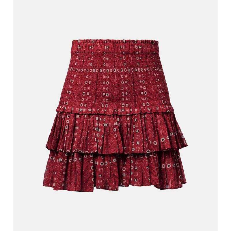Marant Etoile Naomi ruffled printed cotton miniskirt