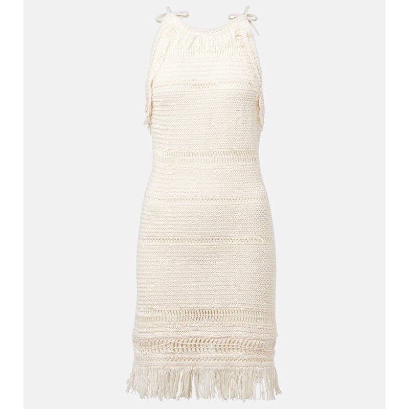Marant Etoile Araliage macramÃ cotton minidress