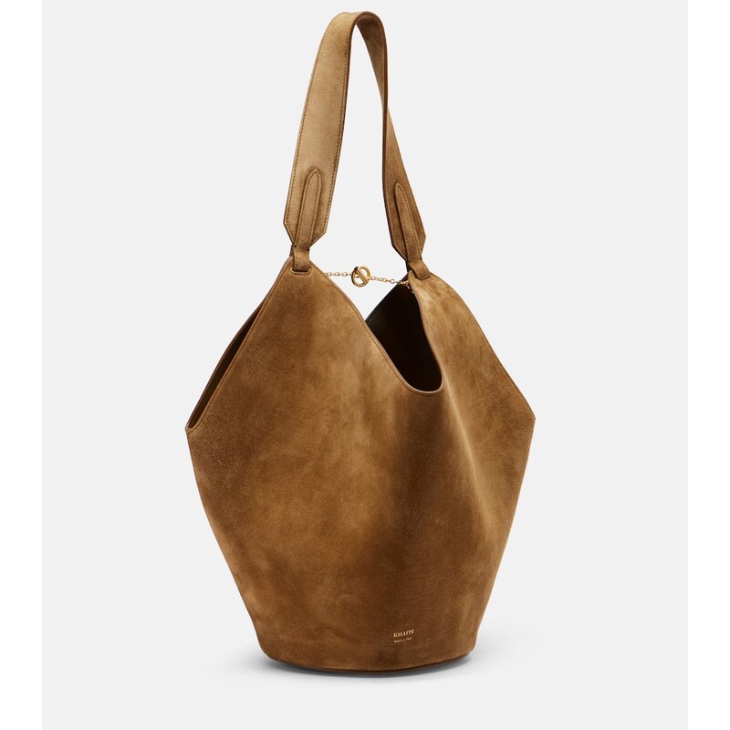 Khaite Lotus Small suede tote bag