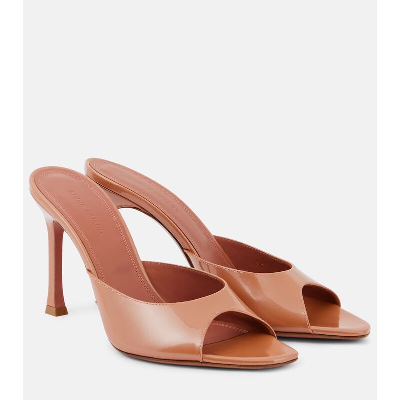 Amina Muaddi Alexa 95 patent leather mules