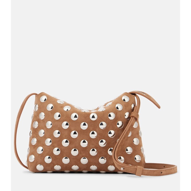 Khaite Lina Medium studded suede crossbody bag