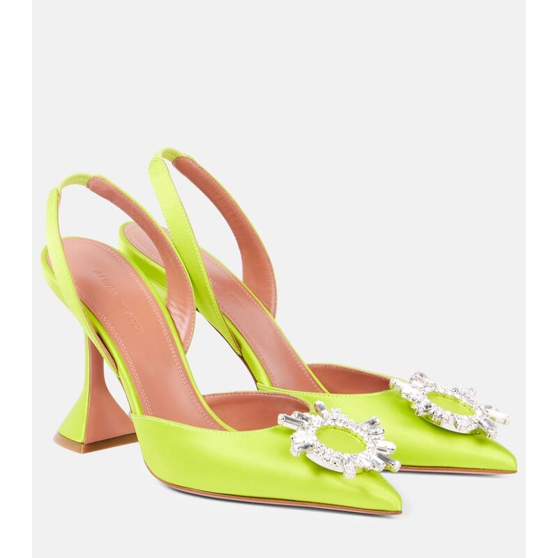Amina Muaddi Begum 95 satin slingback pumps