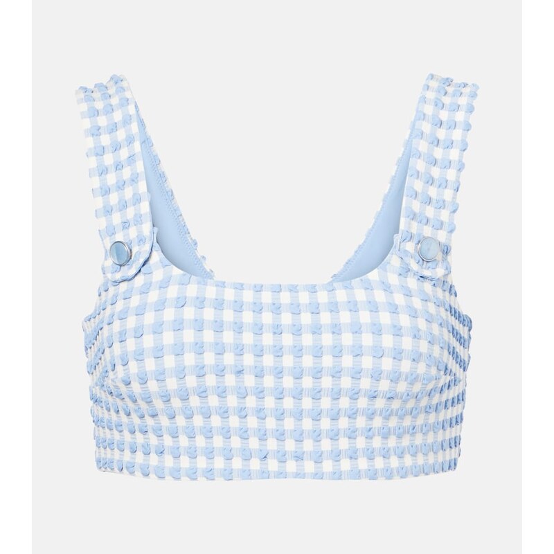 Simkhai Ainsley gingham bikini top