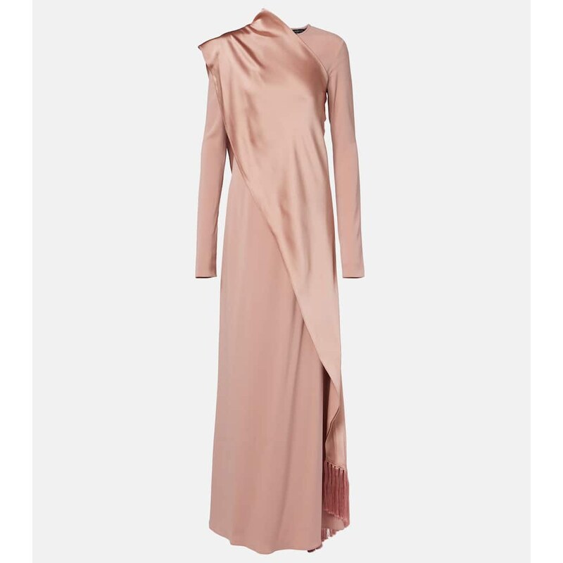 Taller Marmo Mounia caped crÃªpe cady gown