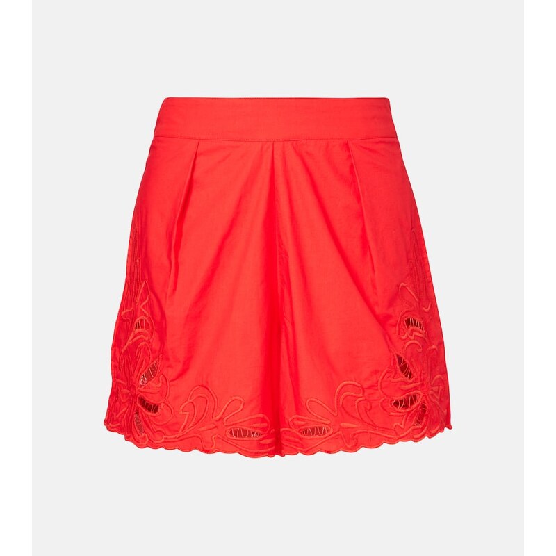 Juliet Dunn Embroidered cotton shorts