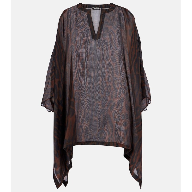 Tom Ford Leopard-print cotton and silk kaftan